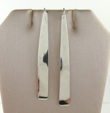 .925 Sterling Silver Dangle Earrings Threader Style Bar Drop Artisan