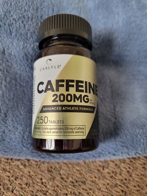 Caffeine Pills 200mg  250 Tablets  Vegetarian Carlyle exp 07/2026