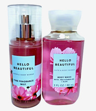 Bath Body Works 2 Pc HELLO BEAUTIFUL Mist Wash Travel Size Mini FREE SHIP