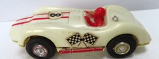Eldon Ferrari-Like White Race Car from Road Rage Slot Car Set # 9805 Runs
