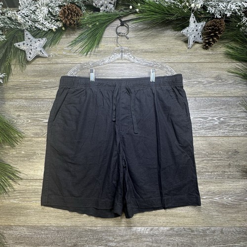 Old Navy Linen Blend Shorts Men's Size Large 36 Waist Gray Stretch Drawstring