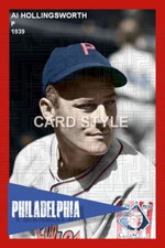 Al Hollingsworth - 1939 Philadelphia Phillies - choose a style - colorized print
