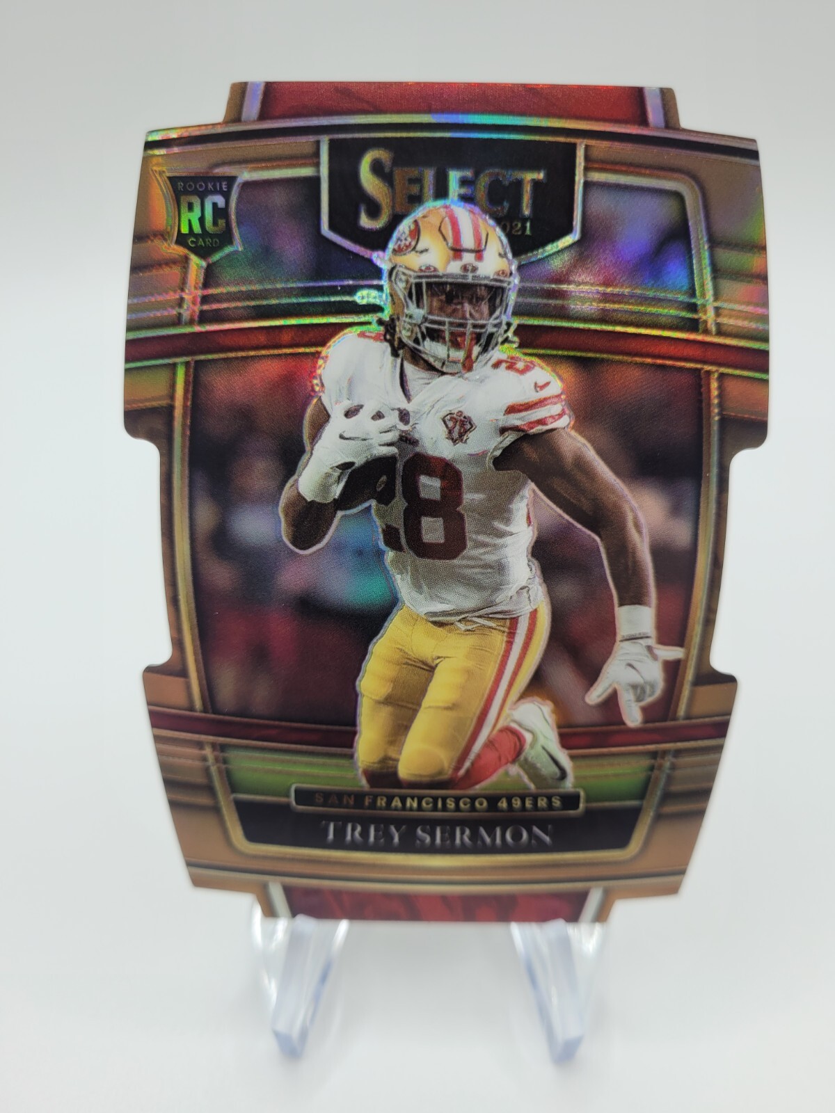 Trey Sermon RC 2021 Select Concourse Copper Die Cut 19/199 49ers SP #68 Rookie