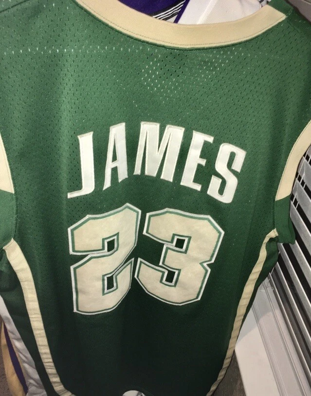 2003 LeBron James SVSM Irish Nike TAG High School Swingman Jersey Size  Large – Rare VNTG