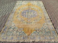 Alfombra de piso, alfombra vintage, alfombra Anatolia, alfombra envejecida alfombra hecha a mano 65"x106"