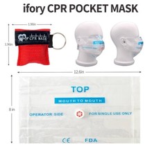 16 pack - Key Ring CPR Mask - Emergency Face Shield with One-way Valve