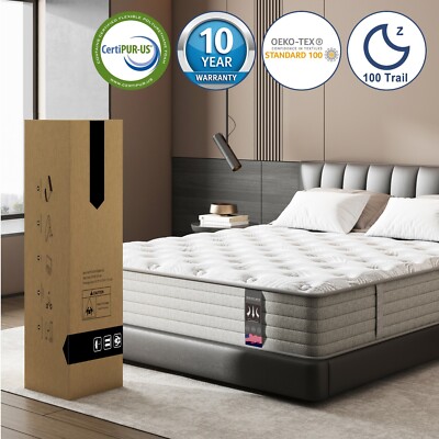 12'' 14'' Memory Foam Spring Hybrid Mattress Twin Full Queen King Size in a Box