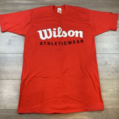 Chemise homme vintage WILSON Athletic Wear grande taille LT rouge classique années 80 graphique
