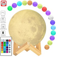 Impresión 3D Luna Galaxia Lámpara Luz Luna USB LED Luz Nocturna Táctil Cambio de Color