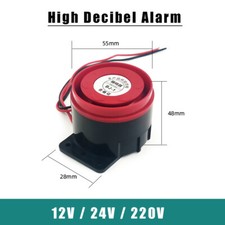 High Decibel Alarm Waterproof Buzzer Horn Loud Siren Safe Alarms 12V 24V 220V