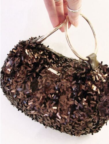 KATE SPADE RARE VINTAGE PLAZA SEQUIN AMANDA BRACELET BAG~RAISIN EUC - Picture 2 of 7