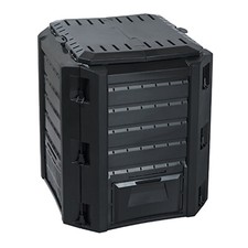 Compostiera da giardino Compostaggio Plastica Nero 380L