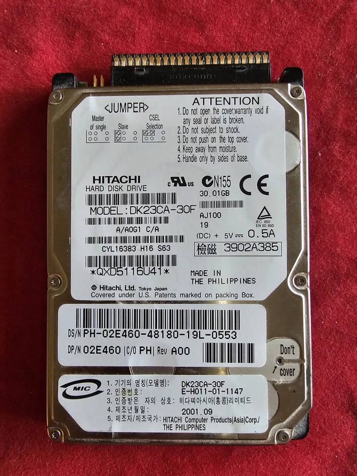 Hitachi 30GB & 60GB & 80GB & Toshiba 40GB 2.5" Hard Drives Preowned 4 Total - Image 3 of 4