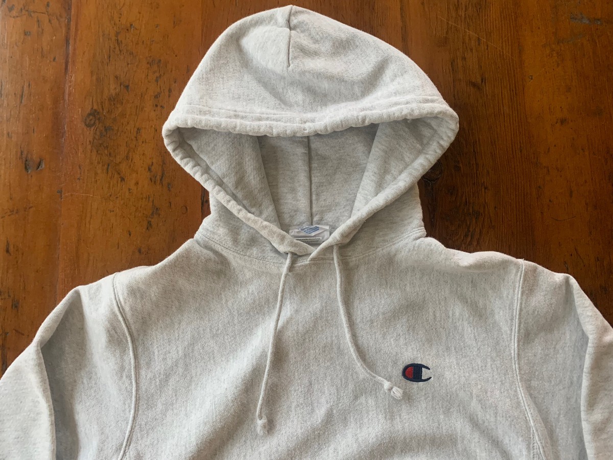 Vintage Champion Reverse Weave Hoodie Sweatshirt White Heather