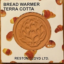 (NIB) Vtg 1998 Reston Lloyd Bread Warmer Terra Cotta Round Artichoke Style 101