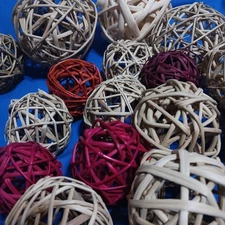 Wicker Rattan Balls (19) Decorative Orbs 