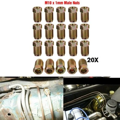 Metric Brake Line Fittings Nuts Male 10mm*1mm Zinc For 3/16" Pipe - Image 1 of 4