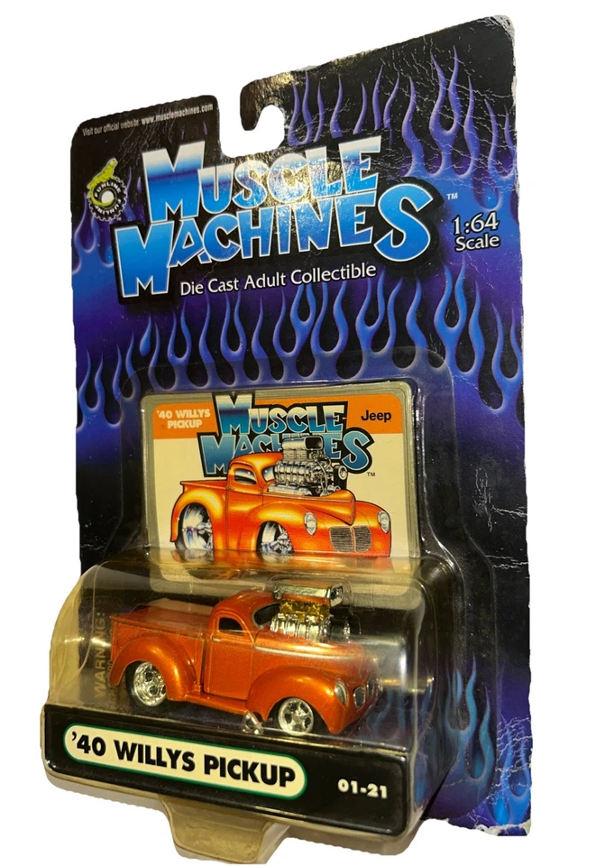 1:64 Die-Cast New Muscle Machines Jeep Orange ‘40 Willys Pickup’ #01-21 - Image 4 of 4