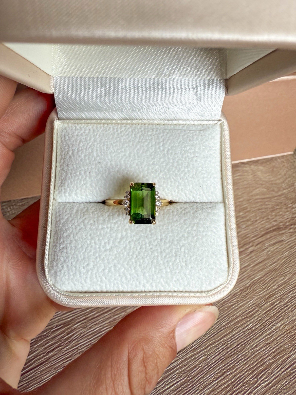 Custom Designed Engagement Ring with Emerald Cut … - image 1