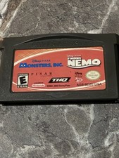Monsters, Inc. Finding Nemo Nintendo Game Boy Advance GBA Game Cartridge
