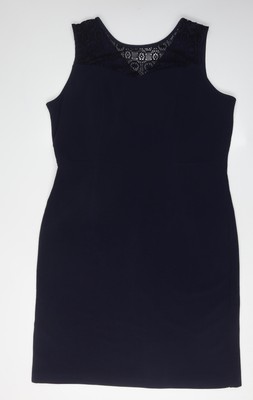 Maya Brooke Damen schwarz 18 ärmelloses Spitzenkleid