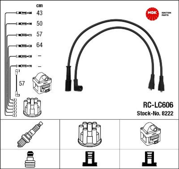 NGK 8222 ZüNdleitungssatz ZüNdkabelsatz ZüNdkabel FüR Lancia-image