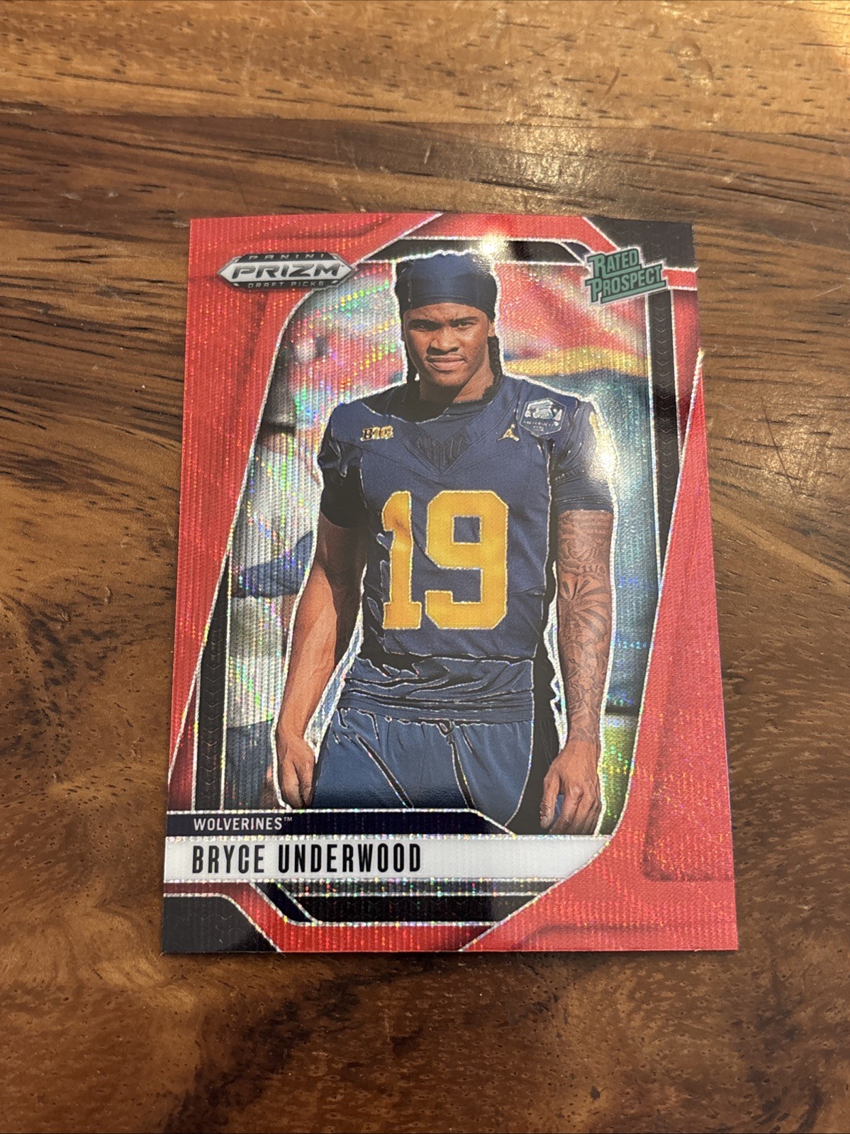 2025 Panini Prizm Draft Picks - Bryce Underwood #28 Ruby Wave Prizm (RC)