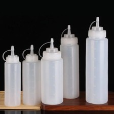 Plastic Clear Squeeze Sauce Bottles Condiment Dispenser Ketchup Mayo