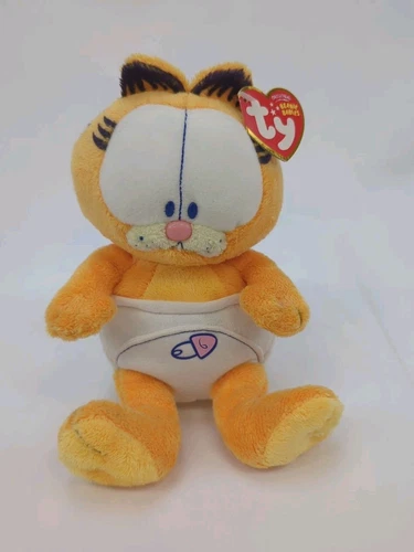 Vintage Ty With Tags Garfield Baby With Diaper Beanie Baby