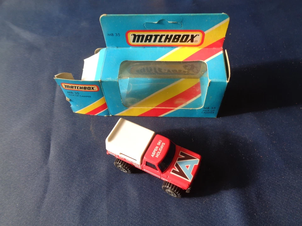 MATCHBOX MB 35 PICK-UP CAMPER ASPEN SKI HOLIDAYS ANNO 1983 SCALA 1:64 - Immagine 4 di 4