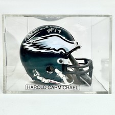 Signed Philadelphia Eagles Riddell Mini Helmet Harold Carmichael HOF Auto #17