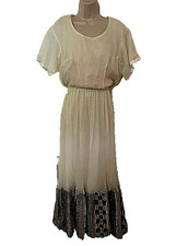 Ethiopian Habesha Ivory Long Dress Traditional Kemis Tebebe African Dress M/L