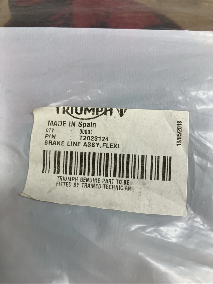 Rear Brake Line Hose Pipe Triumph Speedmaster America EFI Carb T2023124 - Image 2 of 3