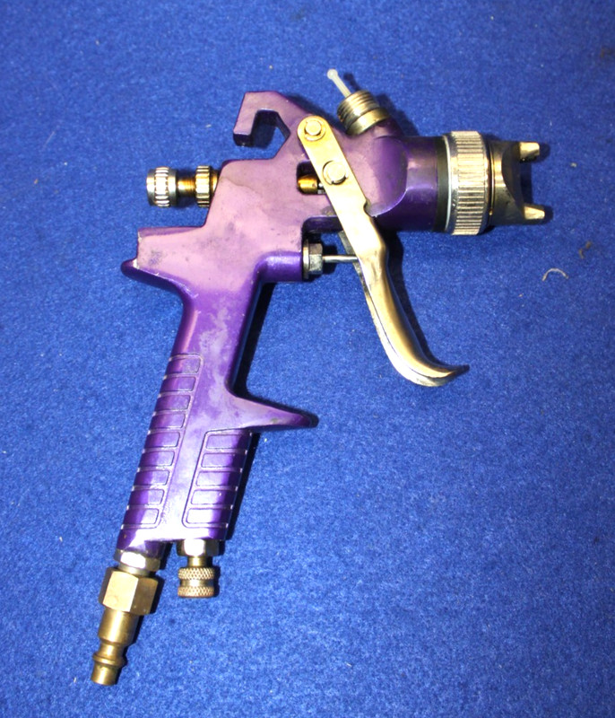 HVLP Gravity Feed Pneumatic Spray Gun Purple 50-70 PSI 1.4 cap