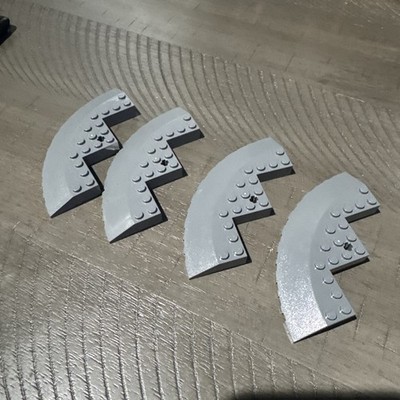 Lego Brick, Round Corner 10 x 10 with Slope 33 Edge, Axle Hole, Facet Cutout. 4