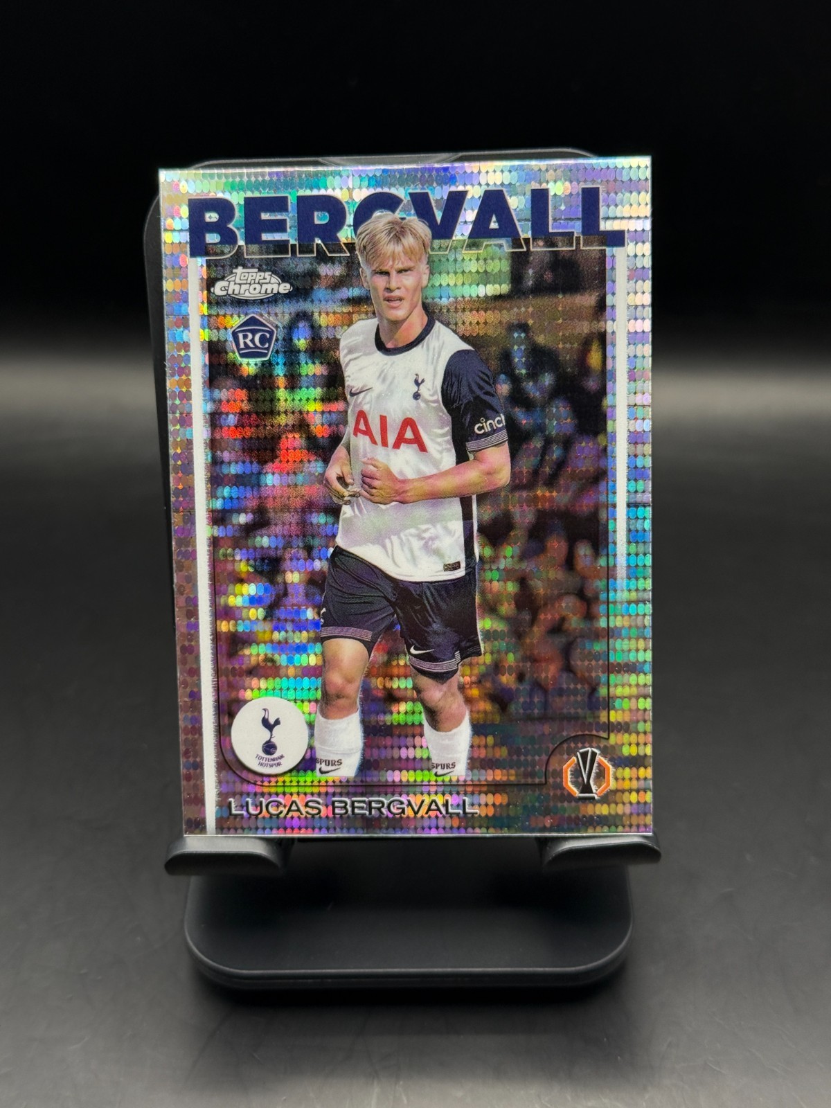 2024-25 Topps Chrome UEFA ⚽LUCAS BERGVALL Pulsar RC⚽ #112 Tottenham Hotspur