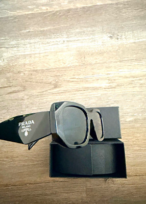 PRADA Prada Milano Women's Rectangle Sunglasses Black Frame, Tinted Lenses