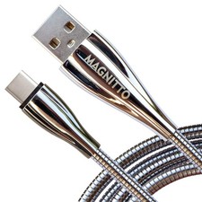 MAGNITTO USB Type C Cable, Metal Braided Cord, Fast Type-C 3.3 feet,