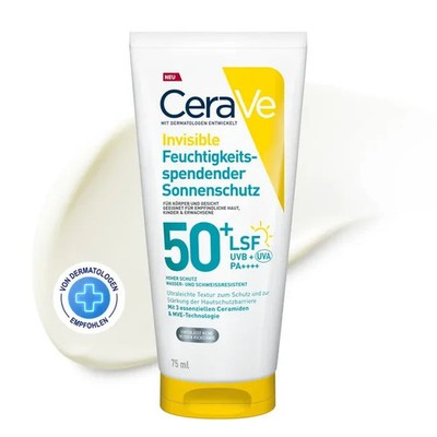 CeraVe Invisible Feuchtigkeitspend. Sonnenschutz LSF 50+, 75 ml, PZN 20115691