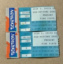 Pink Floyd Tickets Dean Smith Center, Chapel Hill NC Oct 25, 1987 - USED