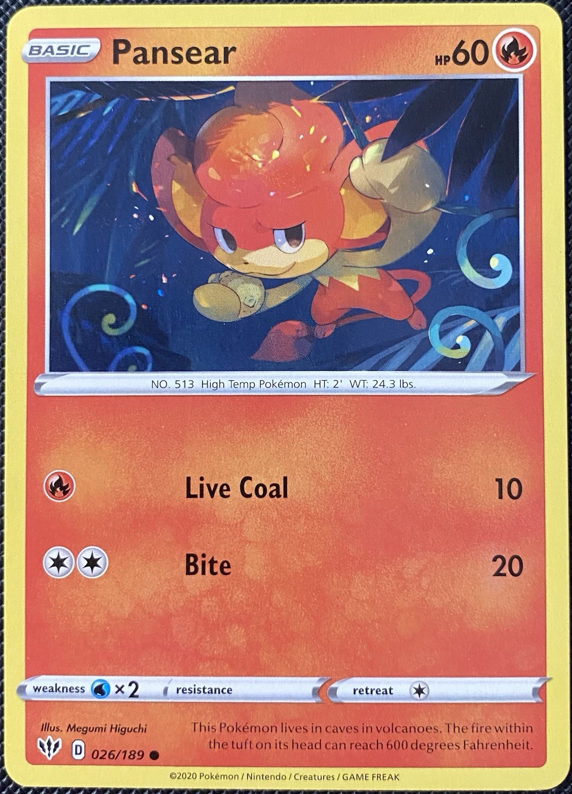 Pansear 026/189 Swsh03: Darkness Ablaze Regular - Pokémon Card