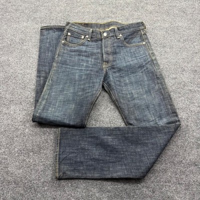 Levis 501 Original Fit Jeans Dark Wash Indigo Straight Leg Denim W30 L32 Mens