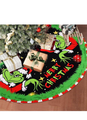 Grinch Christmas Tree Skirt 48 in & Bonus Grinch Xmas Stocking Dr Suess NEW
