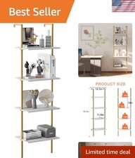 4-Tier Wall-Mounted Ladder Shelf - Stylish Storage Rack for Modern Homes