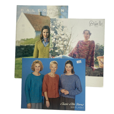 Lot of 3 Knitting Books Dale of Norway Dalegarn, Colinette, Classic Elite Yarns