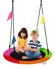 40-Inch Saucer Swing for Kids Outdoor - Multicolor Tree Swing - 440lb Capacit...