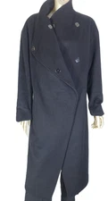 BADGLEY MISCHKA~MINT!!~BLACK WOOL CASHMERE BLEND SNAP CLOSE STYLISH COAT SZ: 10