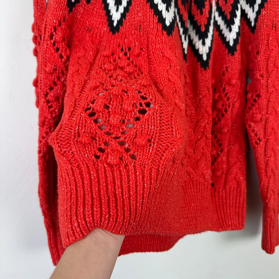 Suéter Mujeres L Fair Isle Nordic Bauble Tejido con Cable Folk Boho Vacaciones Acogedor Grueso Foto 3 de 4