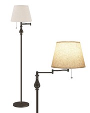 Vintage Floor Lamp with 350°Adjustable Swing Arm, 61” Mid-Century Modern Floo...