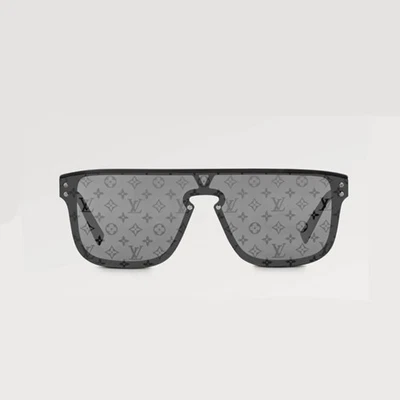 LOUIS VUITTON Sunglasses Top Fashion Shield Large UV Protection Rimless Shades for Women Men